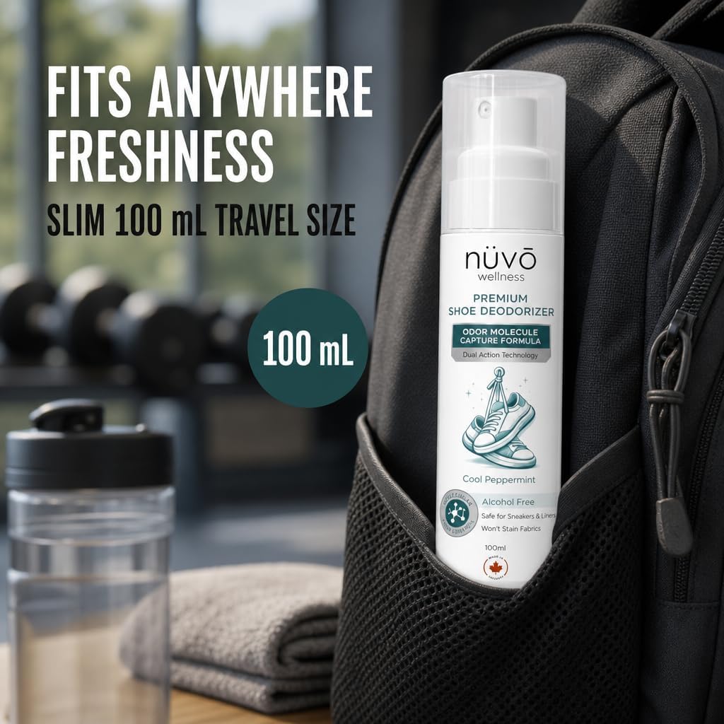 Made in Canada shoe deodorizer spray by Nuvo Wellness