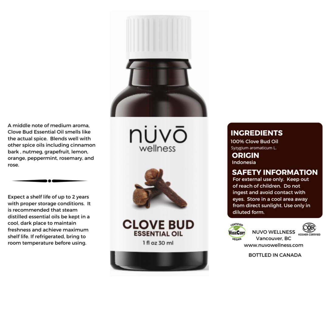 Clove Bud Essential Oil 30ml - 100% Pure Natural Essential Oils - Use for Aromatherapy - Product of Canada